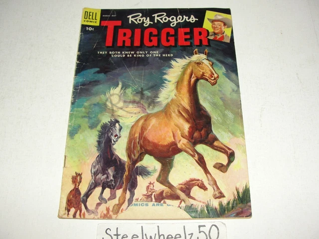 Roy Rogers Trigger #16 Comic Dell 1955 TV Western Cowboy King Of Herd Roundup