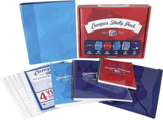OXFORD CAMPUS 6-PIECE Study Pack A4 & A5 Notebooks with Ring Binder &  Wallet £12.99 - PicClick UK