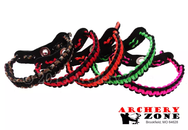 Bow Paracord Wrist Sling Strap Leather Yoke over 20 colors 2 choose from Archery