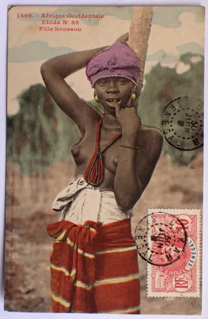 Ancienne Carte Postale CPA Afrique Du Sud – Ethnique, Femme Seins Nus – Années 1900
