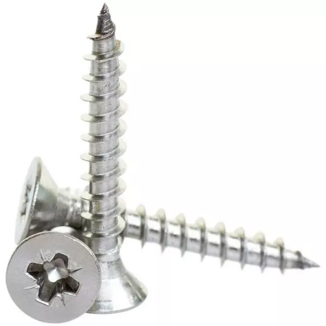 3mm 4g A2 STAINLESS STEEL POZI COUNTERSUNK FULLY THREADED CHIPBOARD WOOD SCREWS