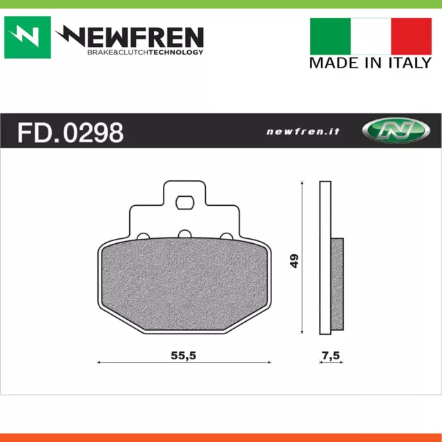 New Newfren Rear Brake Pads - Scooter Organic For Gilera 180 RUNNER VXR 180cc