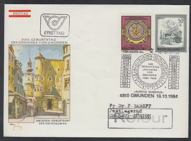 Österreich Austria 1984 FDC Mi.1794 Imsser Uhr Glock Geburtstag Gmunden [af406]