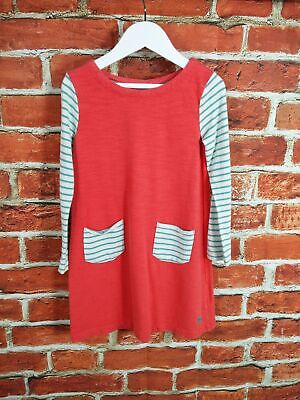 Girls Mini Boden Age 5-6 Years Red Stripe A-Line Sweater Dress Long Sleeve 116Cm