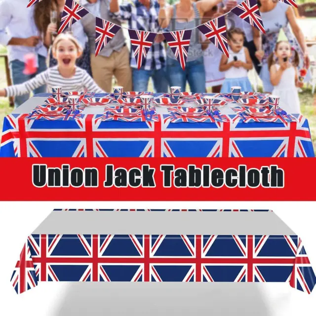 LARGE UNION JACK Tablecloth King Charles Coronation Table Cloth Party ...