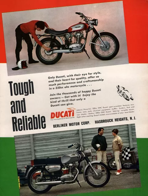 1968 Ducati 350 Scrambler & Sebring Motorcycle Original Color Ad