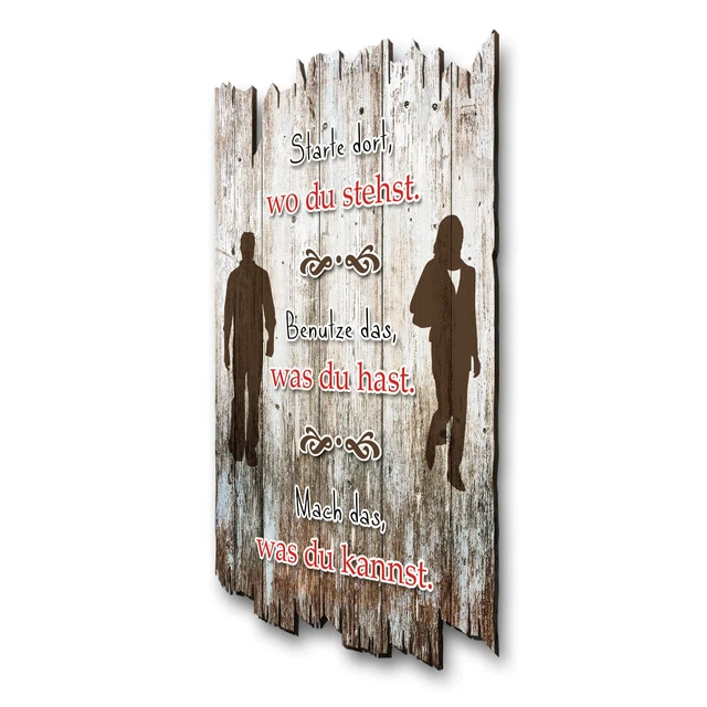 WANDBILD ZITAT LANDHAUS Shabby aus Holz mit Spruch und Motiv WandDeko
