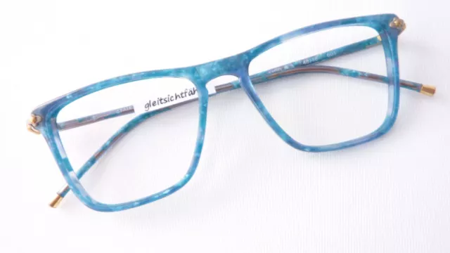 Vintage Brille Damen blau groß eckig Boho ausgefallen Markengestell Grösse M