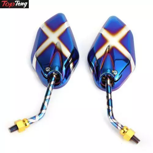 Burnt Titanium Side Rearview Mirrors 10mm M10 Fit For Cafe Racer Motorcycle