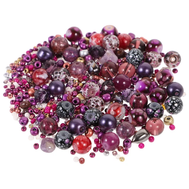 2 Packs Purple Jewelry Making Beads Mixed Bead Suit Charm Braclets Beaded