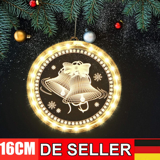 LED Fensterbild Weihnachten Fensterbeleuchtung 18 LEDs Weihnachten Fensterdeko