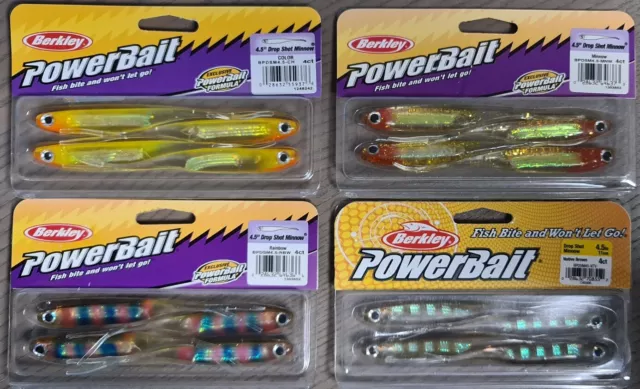 Berkley Powerbait Drop Shot Minnow 4,5" 11,5cm 4 Stück 4 Farben ABVERKAUF