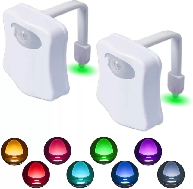 2 Pack Toilet Night Lights, Motion Activated Toilet Bowl Light, Bathroom