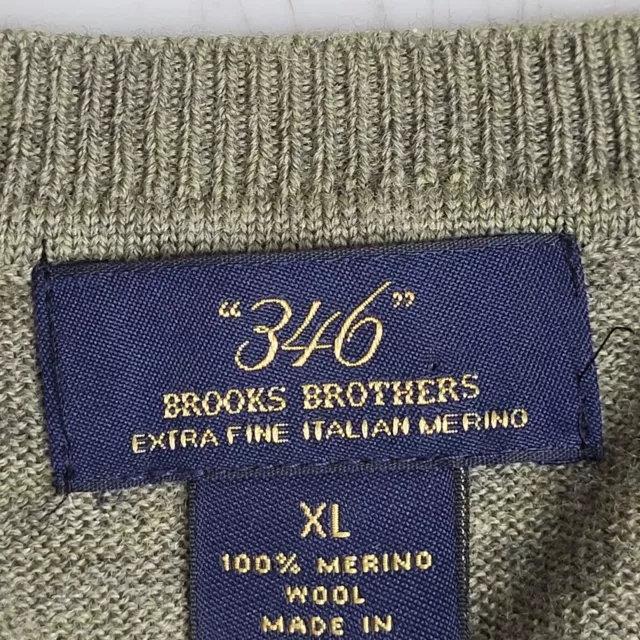 BROOKS BROTHERS 100% Extra Fine Merino Wool Sweater Vest Women Green XL ...