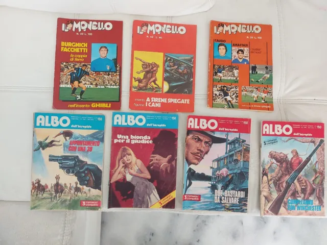 Lotto 7 Fumetti Intrepido E Monello Anni '70 Facchetti Causio Burnich
