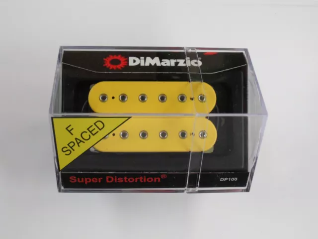 DiMarzio F-spaced Super Distortion Bridge Yellow W/Chrome Poles DP 100