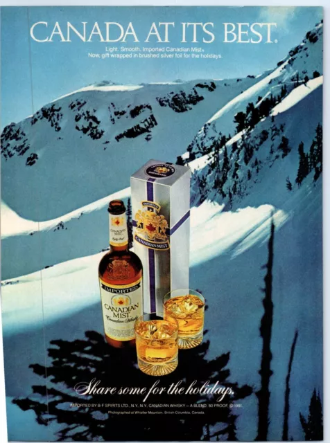 Canadian Mist Whisky "Canada at it's Best" 1984 Print Ad 8"w x 11"