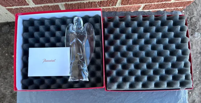 Vintage Baccarat Crystal Nativity Angel Praying Arms Crossed 6" With Box