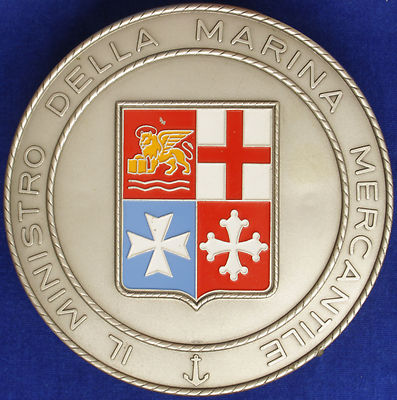 PLACCA CREST TARGA "IL MINISTRO DELLA MARINA MERCANTILE" MARINAIO ITALIANO NAVY 