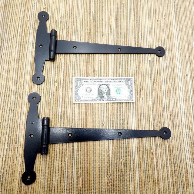 2 New metal heavy duty strap hinge pair barn door gate metal 13 3/4"