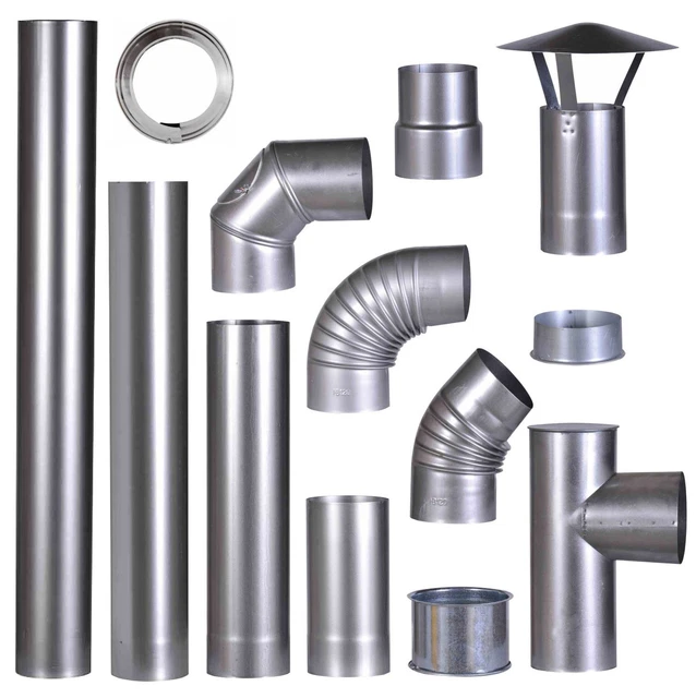 Riduzione Tubo Di Scarico Per Canna Fumaria - Diametro 180 Mm A 150 Mm, Lunghezza 130 Mm, Vernice Nera Resistente Al Calore
