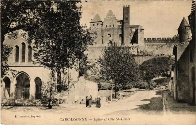 CPA AK CARCASSONNE - Église et Cote St-Gimer (439168)