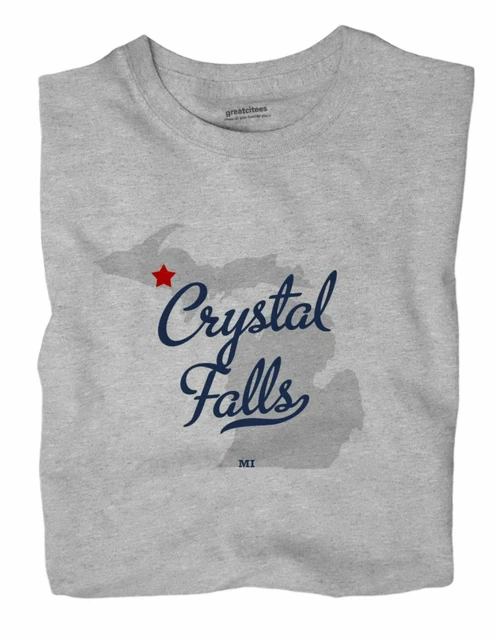 Crystal Falls Michigan MI Mich T-Shirt MAP