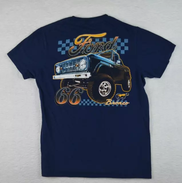 Vivix 659 Brand: Mens Graphic Vintage Ford Bronco Tee Shirt Medium / Steel Blue