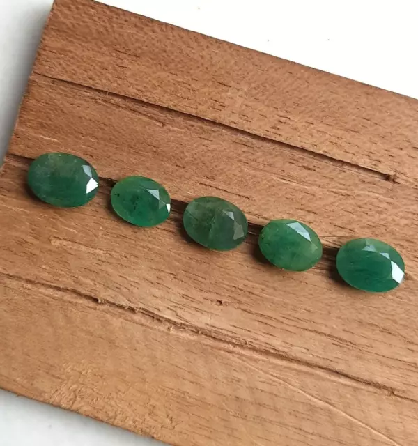 5 pezzi di pietre preziose con taglio smeraldo verde naturale, da 8x10 mm a...