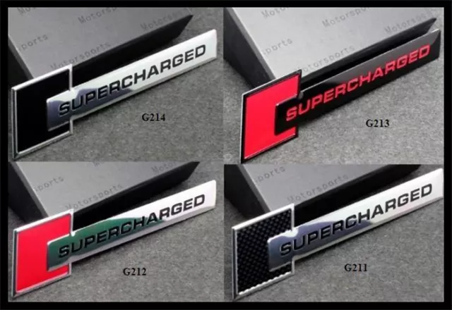 2 X SUPERCHARGED Emblem Badge stickers for Audi,Land Rover,Holden,BMW,Ford, Jeep