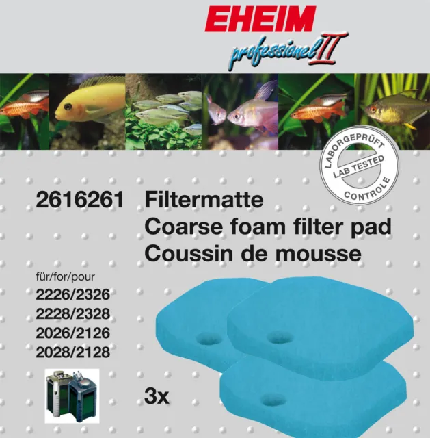 EHEIM 3pc COARSE FILTER PAD BLUE for 2226-2328