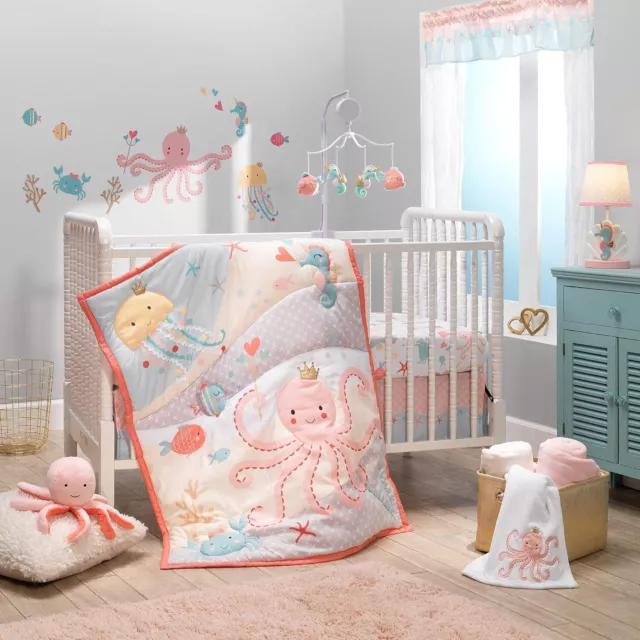 Bedtime Originals Ocean Mist 3Piece Crib Bedding Set, Multicolor Nursery Bedding