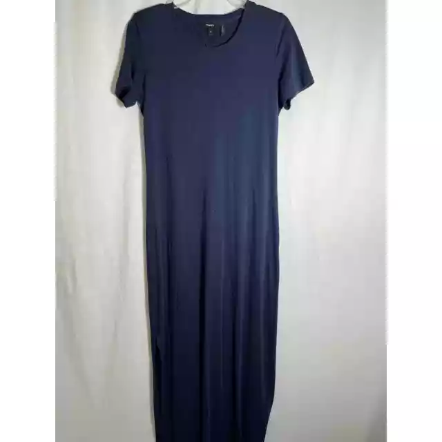 Theory Navy Blue Short Sleeve Maxi T-Shirt Dress Sz M