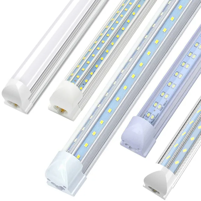 T8 LED Tube Light Bulb 2FT 4FT 6FT 8FT Integrated LED Shop Light Fixture 6500K