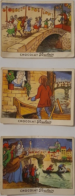 Lot de 3 images Chocolat Poulain "Les belles Chansons de France"