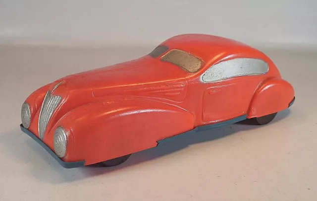 Celluloid Auto Bugatti rot Holzräder Länge 18cm 30/40/50 er Jahre #2612