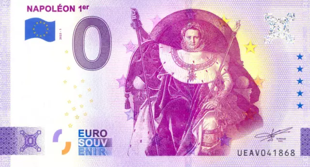 75007 Napoléon 1er, 2022, Billet Euro Souvenir