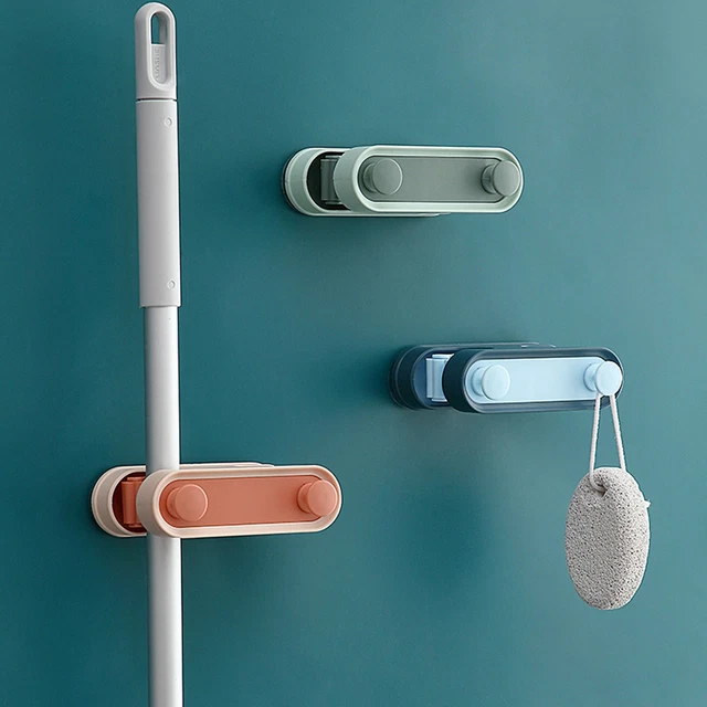 Mop Holder Anti-fade Widely Applied Versatile Wall-mounted Mop Broom Holder