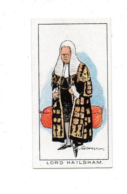 CARRERAS CIGARETTE CARD NOTABLE M.P.s 1929 No. 16 LORD HAILSHAM