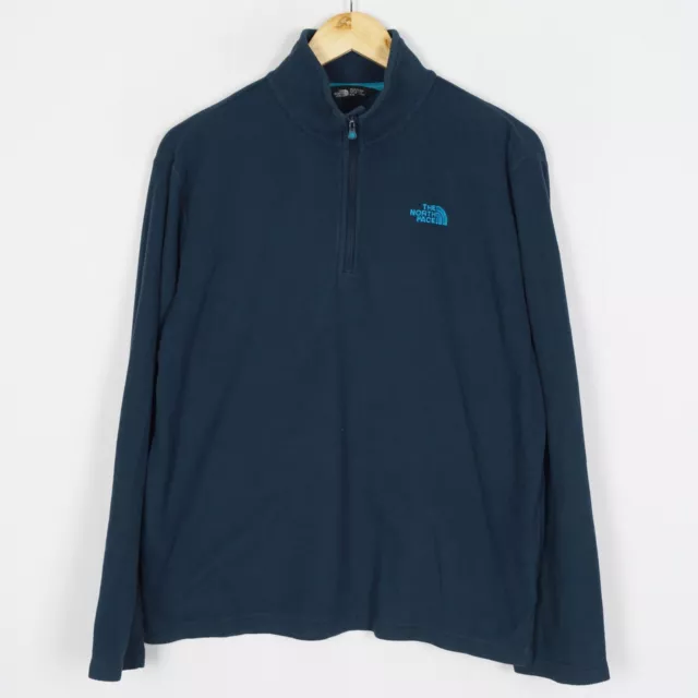 The North Face Polartec Homme Pull Polaire Taille M 1/4 Fermeture Éclair Bleu