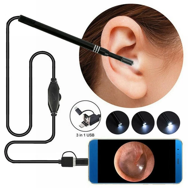 Kit de eliminación de cera para los oídos cuchara para los oídos 3 en 1 cámara para los oídos cuchara para los oídos herramienta de limpieza para los oídos