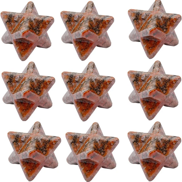 20pcs 25mm Natural Sesame Stone Merkaba Star Healing Reiki Adventurine Decor