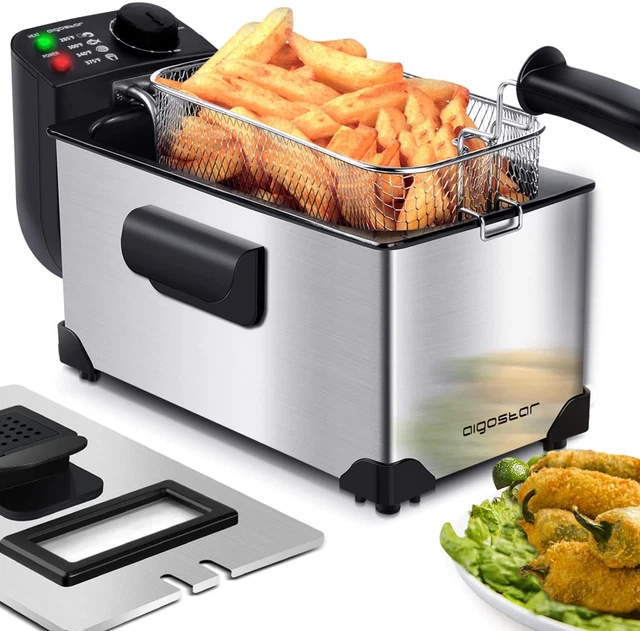 Deep Fryer, Electric Deep Fat Fryers with Baskets, 3.2 QT Capacity Oil Frying Po