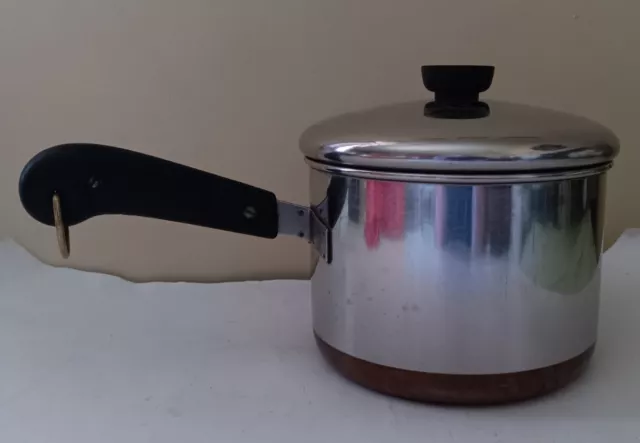 Revere Ware 3 Qt. Stainless Steel Saucepan With Copper Clad Bottom and Lid