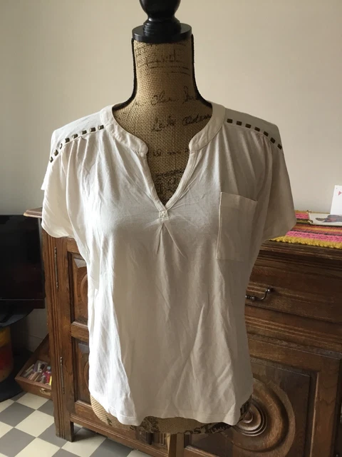 T-shirt Femme Vintage Orange - Taille S (36/38) - État Très Correct