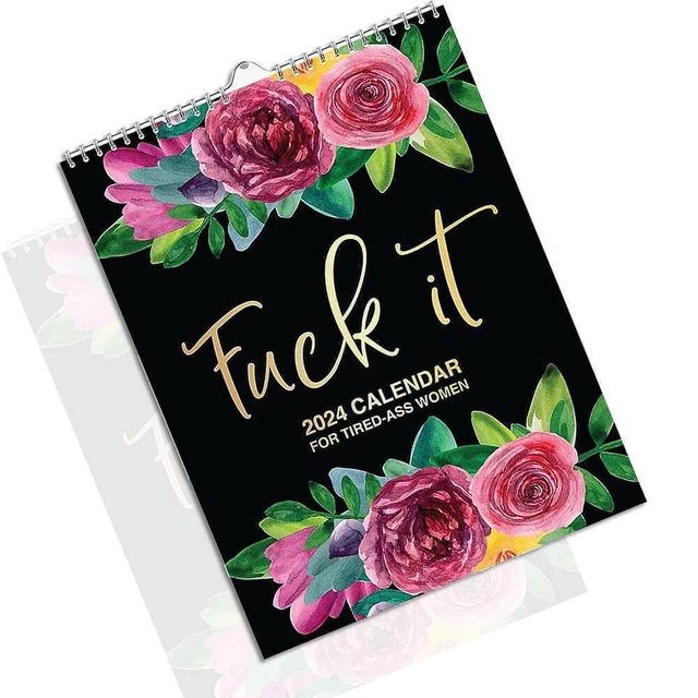2024 CALENDAR FOR Tired Ass Women Swearing Words Monthly Planner 11X8 4