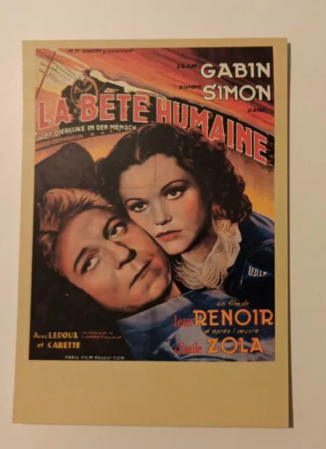 postcard The Human Beast Jean Gabin Simone Simon Jean Renoir Émile Zola n81