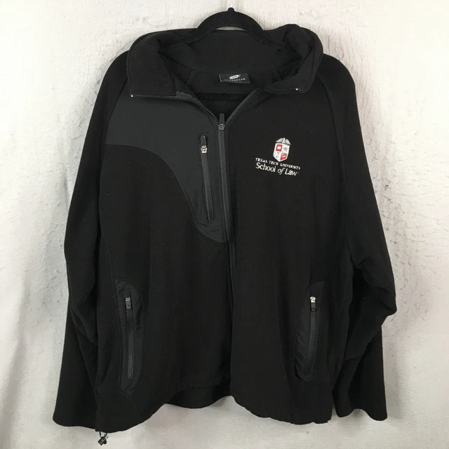 Texas Tech Red Raiders Fleece Jacket Black Mens 2XL XXL School Of Law Full Zip