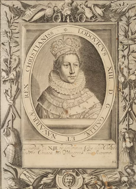 Ludwig XIII., König von Frankreich, Kupferstich Barock Unbekannt (17.Jhd)