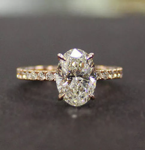 1.80 Ct Oval Brilliant Cut Diamond Engagement Ring Sterling Silver Lab-Created